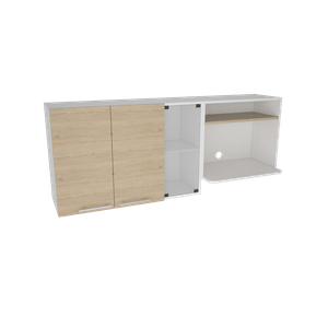Gabinete Superior Viltex, Beige y Blanco, incluye locero y portavasos