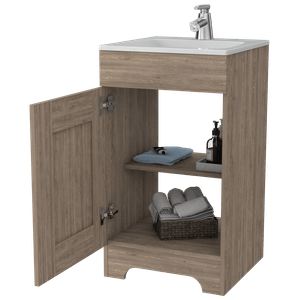 Mueble Lavamanos Apolis, Miel, con una puerta batiente