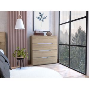 Organizador Zory, Beige y Blanco, con cuatro cajones