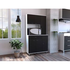 Alacena Huzy, Wengue y Blanco, con amplia capacidad de almacenamiento