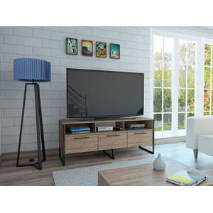 Mesa para TV Marvin, Miel, con diferentes cajones para guardar objetos de audio y video