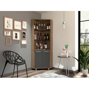 Bar Polinesio, Miel y Plata Oscuro, con espacio para botellas y copas