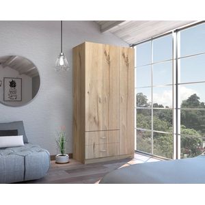Closet América, Beige y Blanco, con dos cajones y variedad de entrepaños