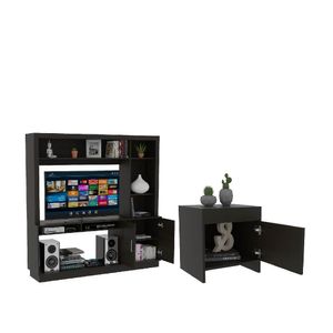 Combo Habitación Elián, Rack de Tv + Mesa de Noche