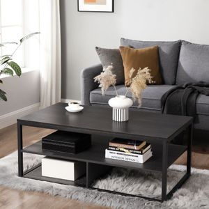 Mesa de Centro Desty, Negro, con dos entrepaños