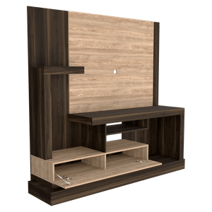 Mesa para TV Draven, Caoba y Miel, con espacio para televisor de hasta 55 pulgadas