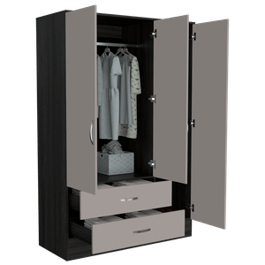 Closet Rizort ,Carbón y Cocoa, con puerta espejo