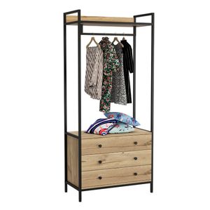Closet Alma, Café claro, con 3 cajones inferiores FR