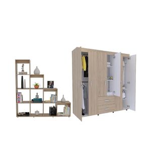 Combo Habitación Sander, Closet + Biblioteca