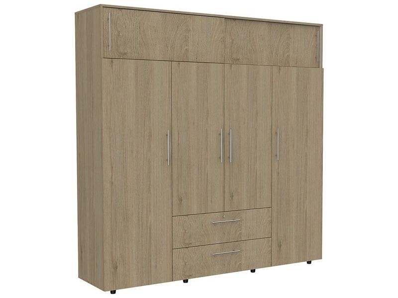 Armario multiusos para interior y exterior con 4 baldas regulables Beige cm  65x45x182h