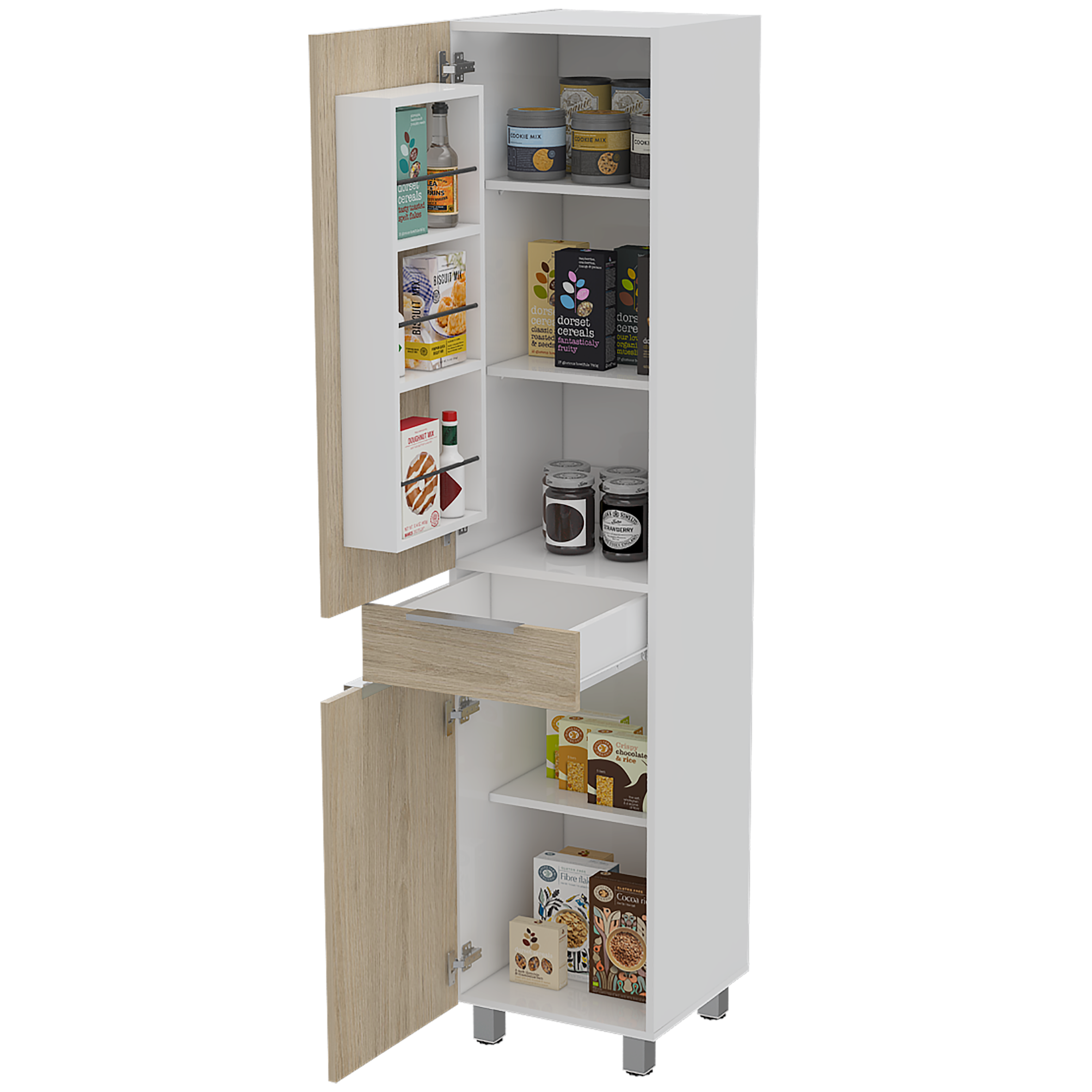 Alacena 90 cm de Madera Atenas Roble Blanco Mueble Cocina Mobi Muebles  Moderno