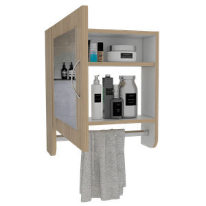 Gabinete de Baño Aqua, Beige y Blanco, incluye espejo
