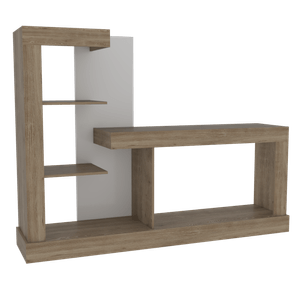 Mesa para TV Samir, Miel y Blanco, con espacio para televisor de hasta 55 pulgadas