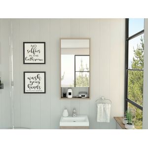 Gabinete de Baño Merín, Humo, con espejo y tres entrepaños x2