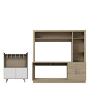 Panel Tv + Mueble Bar Cafe