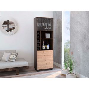 Bar Orus, Caoba y Miel, con amplio espacio para botellas y porta copas