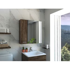 Gabinete de Baño Depp, Chocolate, con puerta espejo y dos entrepaños