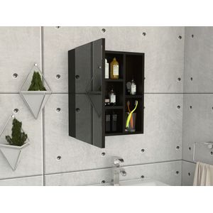 Gabinete de Baño Labell, Wengue, con puerta espejo y entrepaños ZF