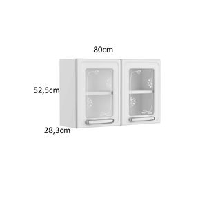 Mueble Superior de Cocina Con Vidrio 80 Cm Evidence Plus Blanco
