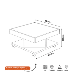 Mesa De Centro Decorativa Bertolini Color Pino con Blanco