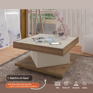 Mesa De Centro Decorativa Bertolini Color Pino con Blanco