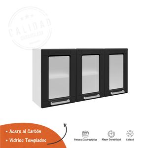 Alacena Superior Con vidrio Multipa Bertolini Negro
