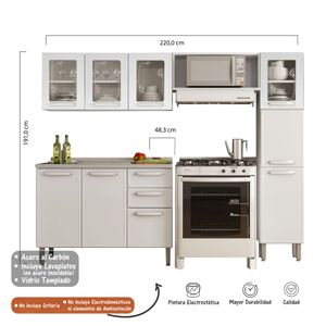 Cocina Integral Evidence Bertolini 2,20m- Blanco