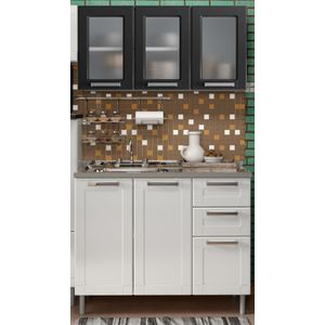 Cocina Integral Multipla 1,05m 2 cajones Negro