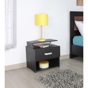 Mesa De Noche Y Auxiliar con Nichos Bertolini Color Wengue