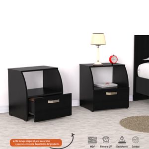 Mesa De Noche Auxiliar Anne Bertolini - Wengue M01324MN-WN-0