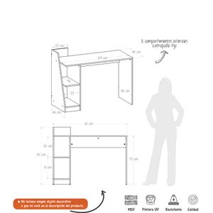 Escritorio Con Biblioteca Francia Bertolini - Duna M01536ES-DU