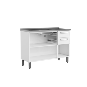 Mueble Inferior de Cocina en Acero Bertolini Incluye Lavaplatos Color Rojo