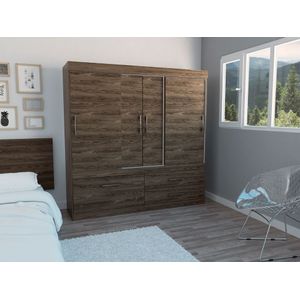 Closet Allegro, Chocolate y Blanco, con zapatero inferior