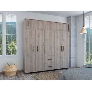 Closet Alana, Humo y Blanco, con gran capacidad de almacenamiento
