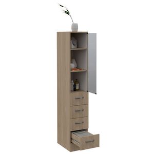 Mueble Auxiliar de Baño Picasso, Beige y Blanco, con 2 entrepaños y 4 Cajones