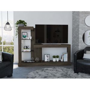 Mesa para TV Samir, Chocolate, con espacio para televisor de hasta 55 pulgadas