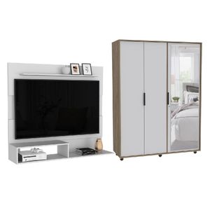 Combo Habitación Alonso, Panel de Tv + Closet