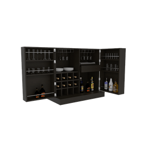 Bar Sienega, Wengue, con espacio para botellas y porta copas