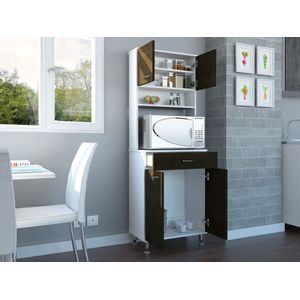 Alacena Huzy, Wengue y Blanco, con amplia capacidad de almacenamiento