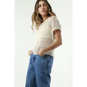 Camiseta crudo tipo croché para mujer