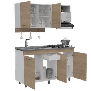 Cocina 150 Miro RTA Blanco + Rovere