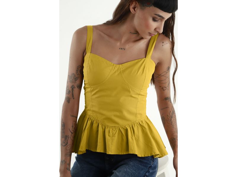Camisa amarilla online mujer