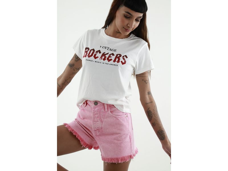 Short rosado de tiro alto para mujer - Agaval