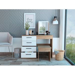 Mueble Tocador Kaia + Banca RTA Miel Blanco