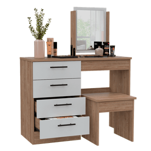 Mueble Tocador Kaia + Banca RTA Miel Blanco