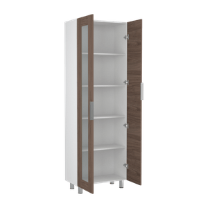 Mueble Alacena Fendi RTA Blanco + Castaño