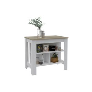 Mesa Auxiliar de Cocina Imperial Bertolini Color Blanco y Duna