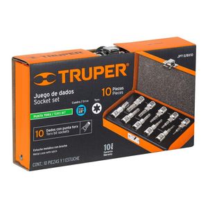 Juego de 10 Copas Torx  Truper 3/8", estuche metálico