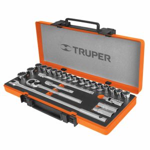 Juego de Copas Mx.Truper Cuadro 1/2" 25 Piezas