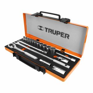 Juego de Copas Pg.Truper Cuadro 1/2" de 19 Piezas